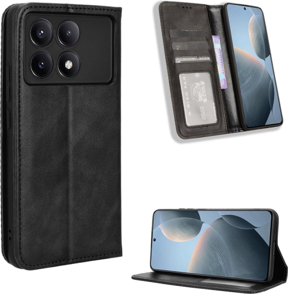 Zwart agenda book case hoesje - Xiaomi Poco X6 Pro