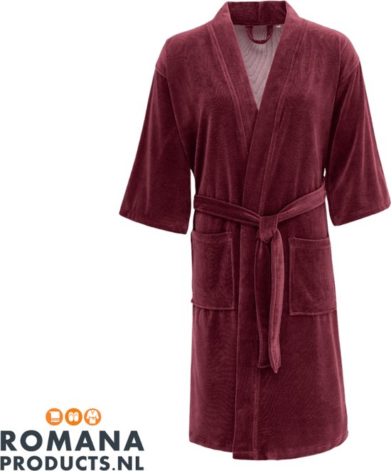 Badjas (Kimono) | Micro Velvet | Aubergine | Unisex | L/XL