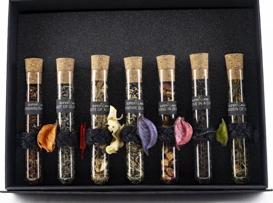 SuperMana Gift Box Happiness 7 Elixirs, thé, cadeau, coffret cadeau, high tea, dégustation de thé, dégustation de thé, emballage cadeau, thé frais, thé en vrac, cadeau Saint Valentin pour elle, cadeau thé, Saint Valentin