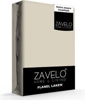 Zavelo Deluxe Flanel Laken Zand - 2-persoons (200x260 cm) - 100% katoen - Extra Dik - Zware Kwaliteit - Hotelkwaliteit