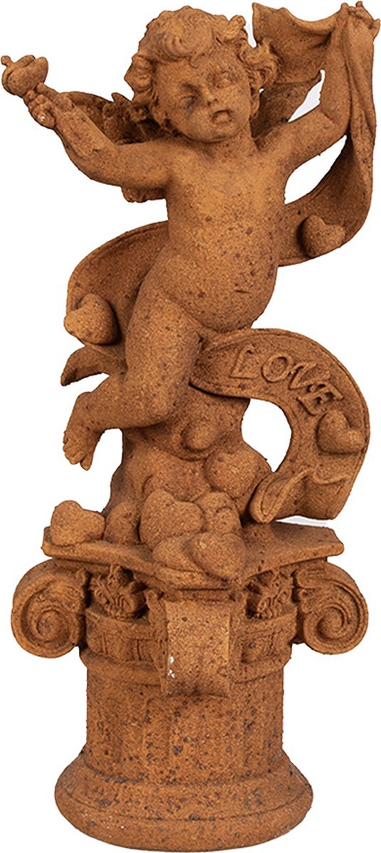 Clayre & Eef Decoratie Beeld Engel 30 cm Bruin Polyresin