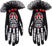 FUNIDELIA Day of the Dead La Catrina Handschoenen voor meisjes - Zwart