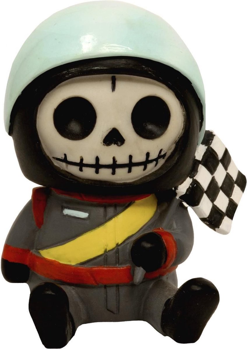 Furrybones - Race Care Driver - Autocoureur - Eng Schattig Verzamelbeeldje - (hxbxd) ca. 7cm x 4,5cm x 4cm - Handbeschilderd
