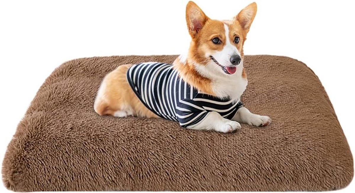 Bol.com Topmast Fluffy Lounge Serie - Hondenkussen - Bruin - 120 x 90 x 28 cm - XLarge - Hondenmand - Dierenkussen - Kattenkusse... aanbieding