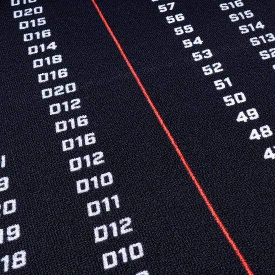 KOTO - Carpet Checkout Zwart 285 x 80 cm, Incl. Score Indicator, Antislip Carpet Dartmat, Professionele Dartmat, Bescherm Vloer & Darts