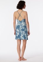 Schiesser Slaapshirt spaghettibandjes bloemenprint bluebird - Modern Nightwear-maat Large