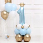 Ballonnen Baby 1 Jaar Blauw Goud Verjaardag Versiering Cijfer Boy- Eerste verjaardag jongen -