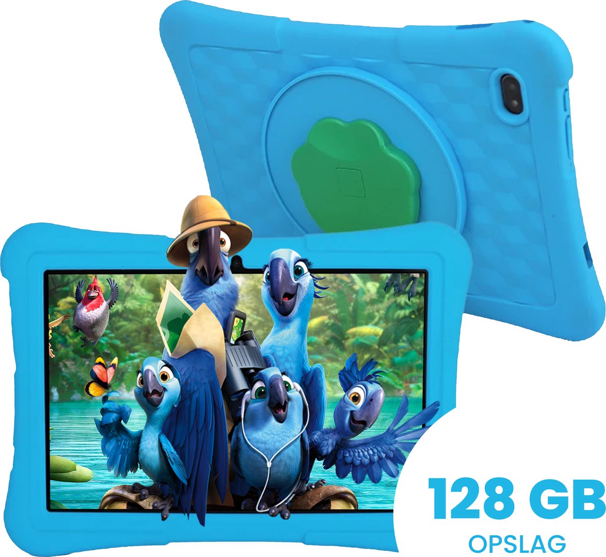 Voltara® Kindertablet - Kindertablet - 4GB RAM + 128GB - Snelle 10 Inch Tablet - Android 13 - Kindertablet vanaf 3 jaar - Tablet - Ook Voor Volwassenen - Ouderlijk toezicht - Blauw