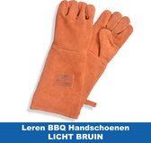Leren Handschoenen 45 x 18 cm - Barbecue Handschoenen - BBQ Handschoenen - Licht Bruin/Cognac