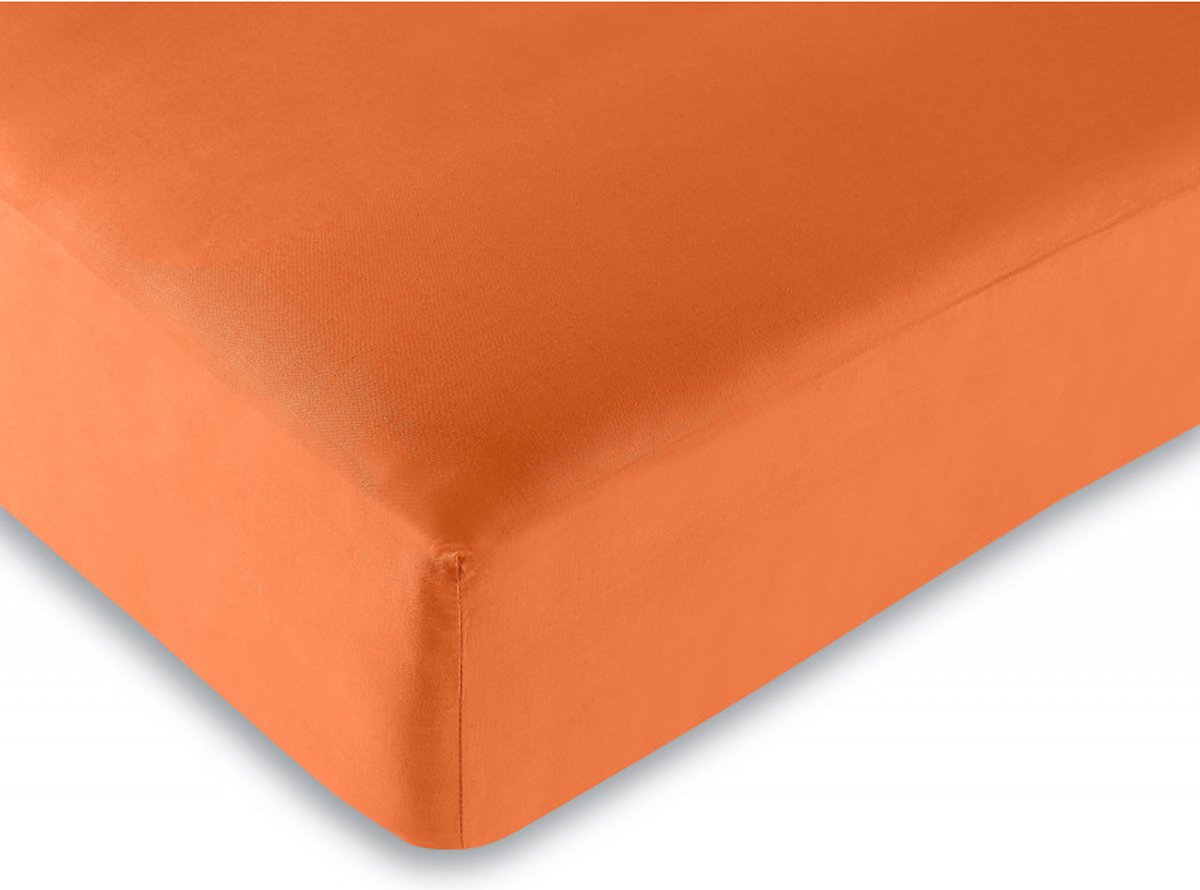 Univers Décor- Hoeslaken Oranje 200 x 200 cm / 100% katoen / 57 draden/cm² "King size