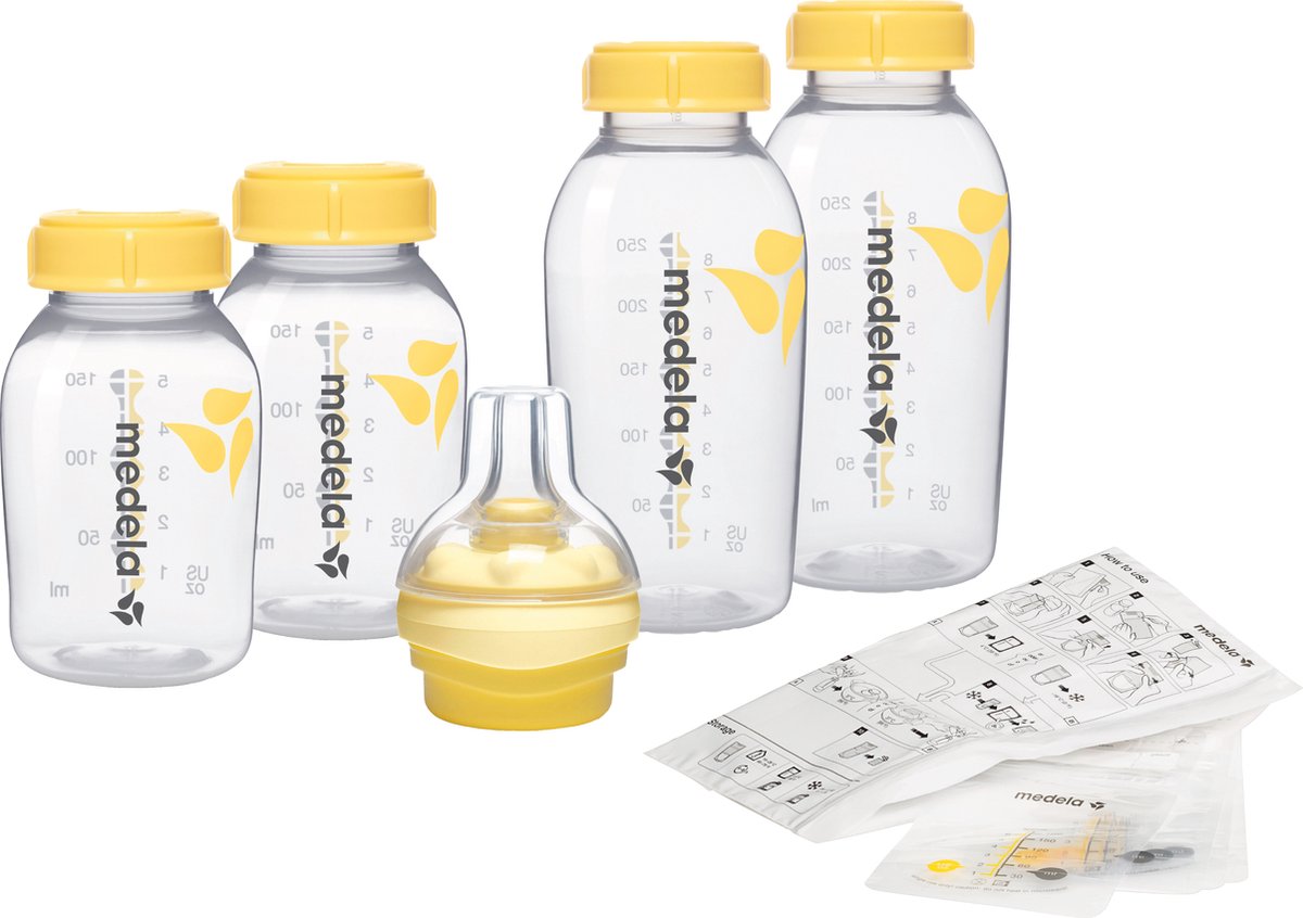 Medela bewaar- en voedingsset | Flessen voor het bewaren van moedermelk, Calma speen, zakjes voor het bewaren van moedermelk | BPA-vrij - Medela