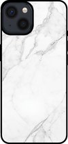 Smartphonica Phone case pour iPhone 14 avec imprimé marbre - Coque arrière en TPU design marbre - Wit / Back Cover adapté pour Apple iPhone 14