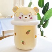 Kawaii Kussen - Bubble Tea Knuffel Groot 35cm - Panda - Boba Knuffel - Beige - Kawaii Knuffel - Squishy - Squish Knuffel