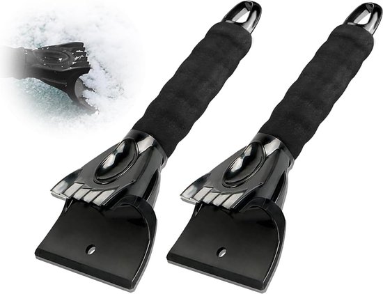 Sukudon 3-in-1 uitschuifbare ijskrabber voor autoruiten zonder krassen, 42 afneembare sneeuwverwijderingsborstel met schraper, schuimrubberen grip, 270° draaibare borstelkop sneeuwkrabber voor auto's