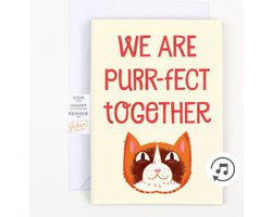 Endless Meowy Valentijnskaart - Grappige Valentijn Kaart - Non-stop Muziek & Glitters!
