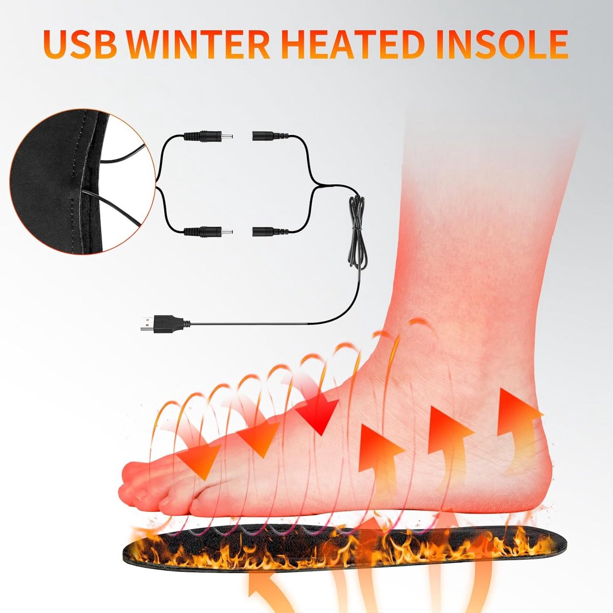 Verwarmde Inlegzolen, Usb-voetwarmer, Wasbaar Verwarmingskussen Zoolwarmer Warmte Inlegzool Voetwarmer Thermische Inlegzolen Voetwarmer Elektrisch Voor Mannen En Vrouwen
