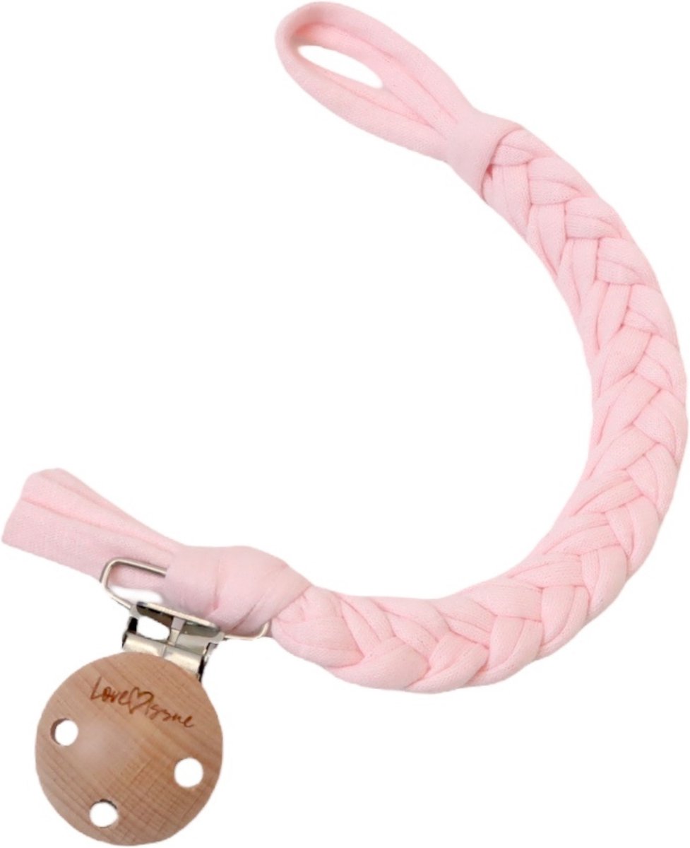Goedkoopste LOVEissue - Speenkoord - Gevlochten katoen - Houten clip - Blossom