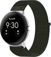 Strap-it Zacht nylon bandje - geschikt voor Google Pixel Watch 1/2 - nylon band met klittenbandsluiting voor Pixel Watch (groen)