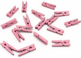 24x mini knijpertjes Roze - 2 cm - kleine/ mini knijpers