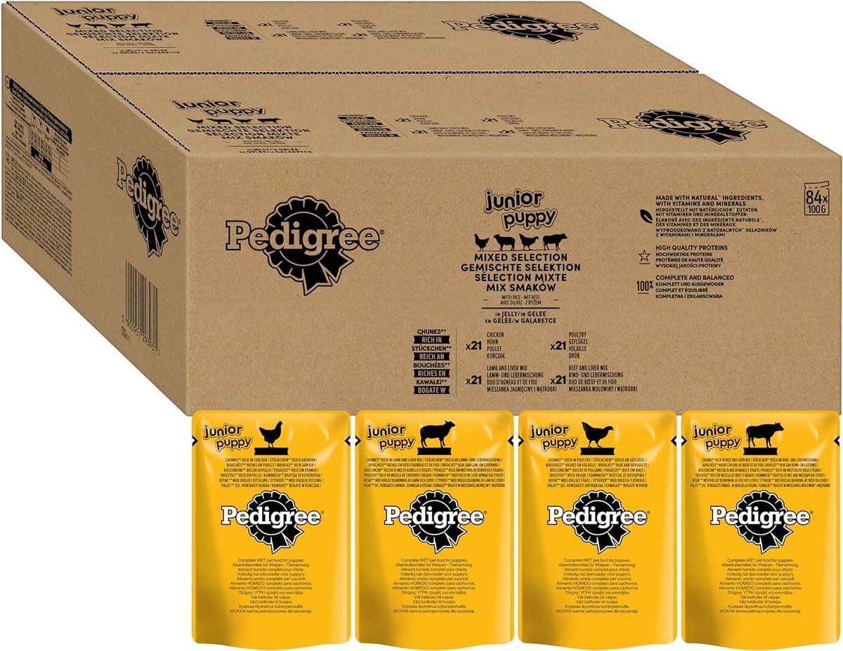 Pedigree Junior Multipack Gemengde selectie in gelei 84 x 100 g