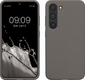 kwmobile coque de téléphone compatible avec Samsung Galaxy S23 - Coque avec revêtement en silicone - Coque pour smartphone en gris pierre
