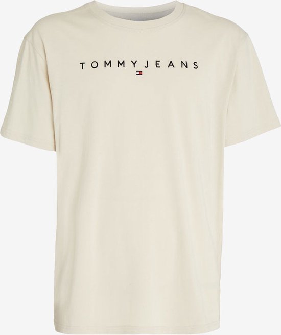 Tommy Jeans Reg Linear Logo Tee Zand - M