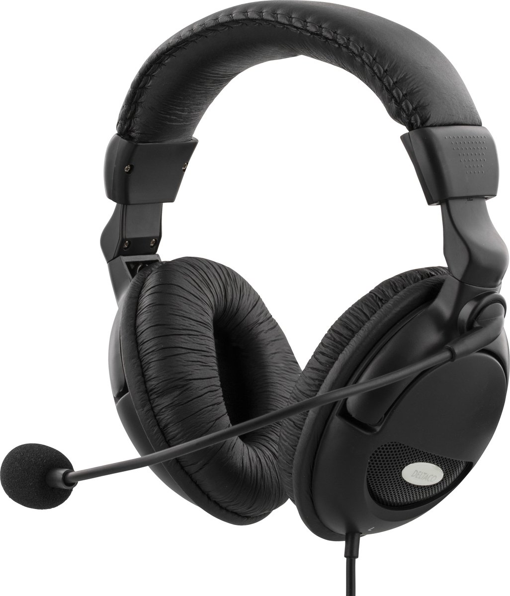 Deltaco HL-9 - Stereo Headset - Over-Ear - Microfoon - 2x 3.5 mm - Zwart