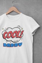 Shirt - Cool daddy - Wurban Wear | Grappig shirt | Leuk cadeau | Unisex tshirt | Vaderdag cadeau | Voetbal | Gewichten | Wit