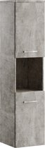 Badplaats Badkamerkast Montreal 30 x 30 x 131 cm - Beton Grijs - Hangende Kolomkast met 2 Deuren