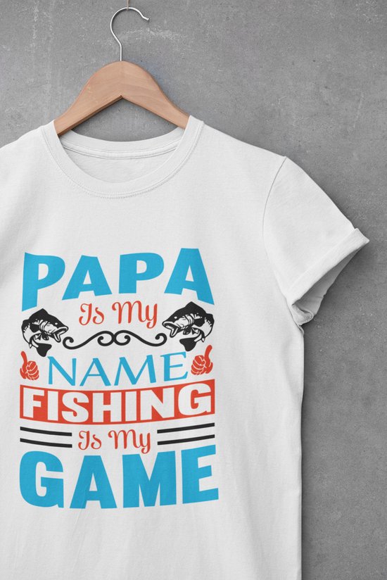 Shirt - Papa is my name fishing is my game - Wurban Wear | Grappig ...