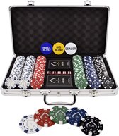 Texas' Finest Silver Pokerset - Inclusief E-Book - 300 Pokerchips - Casino Speelkaarten - Poker