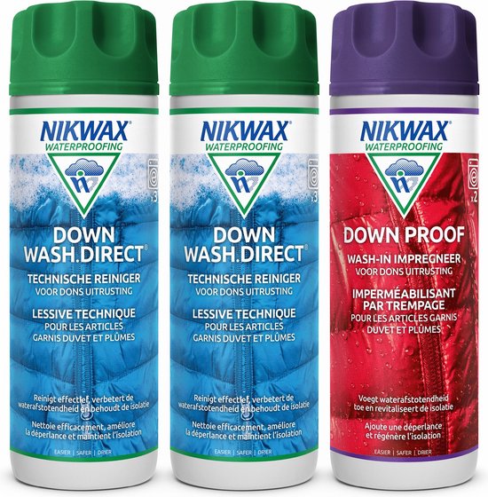 Nikwax "Voordeelpakket" 2 x Down Wash 300ml & 1x Down Proof 300ml - 3-Pack
