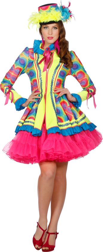 Wilbers & Wilbers - Circus Kostuum - Waanzinnig Wild Jasje Vrouw - Multicolor - Maat 38 - Carnavalskleding - Verkleedkleding