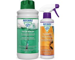 Nikwax Twin Tech Wash Wasmiddel 1L & TX.Direct Spray-On Impregneermiddel 300ml - 2-Pack