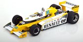 Het 1:18 Diecast-model van het Renault RS10 Team Renault Elf #16 van de Britse GP van 1979. De rijder was R. Arnoux. De fabrikant van het schaalmodel is MCG. Dit model is alleen online beschikbaar