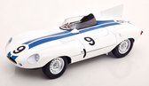 Het 1:18 Diecast model van het Jaguar D-Type Team Briggs Cunningham #9 van de 24H LeMans van 1955. De rijders waren P. Walters en W. Spear. De fabrikant van het schaalmodel is CMR. Dit model is alleen online beschikbaar