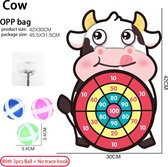 Dartbord voor Kinderen - Klittenband Dart Bord Koe - Cow- Ballen Gooien voor Kinderen - Klittenband Ballen Gooien - Speelgoed voor Peuters & Kleuters - Kinder Darts - Kids Darten - Klittenband Darten - Spelenderwijs Leren voor Peuters & Kleuters