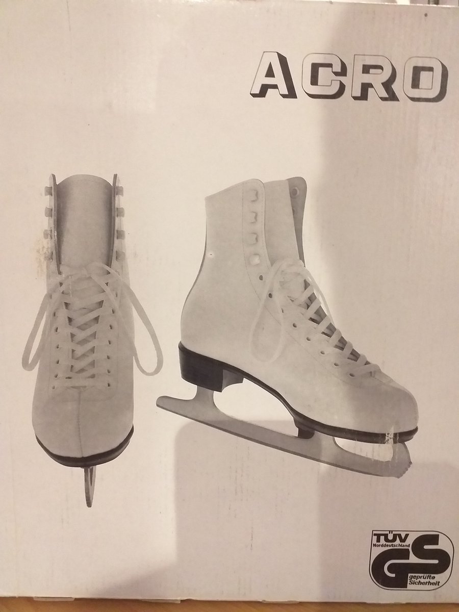 Acro Kunstschaats Vinyl/leer met TUV ijzer, wit maat 43