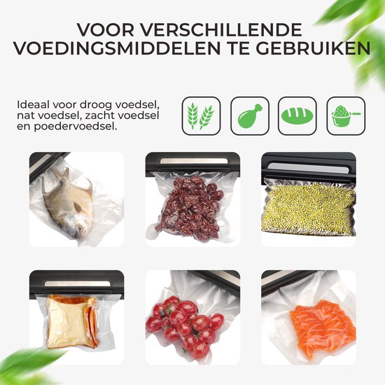 TM&DY Vacuümmachine - Vacumeermachine - Droog & Nat Voedsel - Foodsaver - Seal Apparaat - Vacuüm Sealer - incl. 20st Vacuumzakken