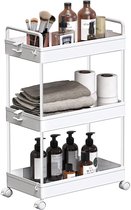 Relaxdays Keukentrolley Bamboe 4 Etages Badkamer Trolley Smal Keukenrek Op Wieltjes 591585455