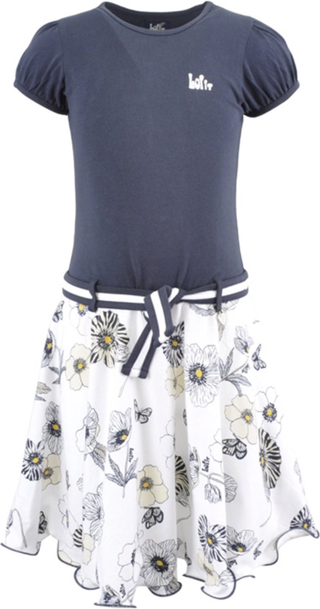 LoFff-Meisjes Jurk Laurien-Navy flower