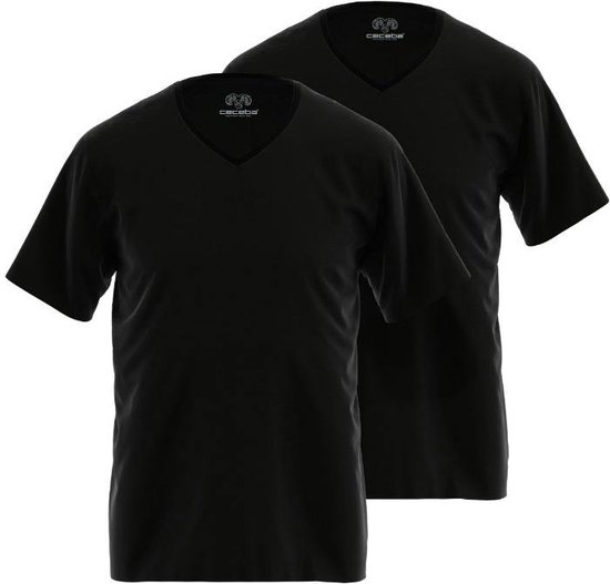 Ceceba T-shirt V-hals - 930 Black - maat XL (XL) - Heren Volwassenen - 100% katoen- 31239-4012-930-XL