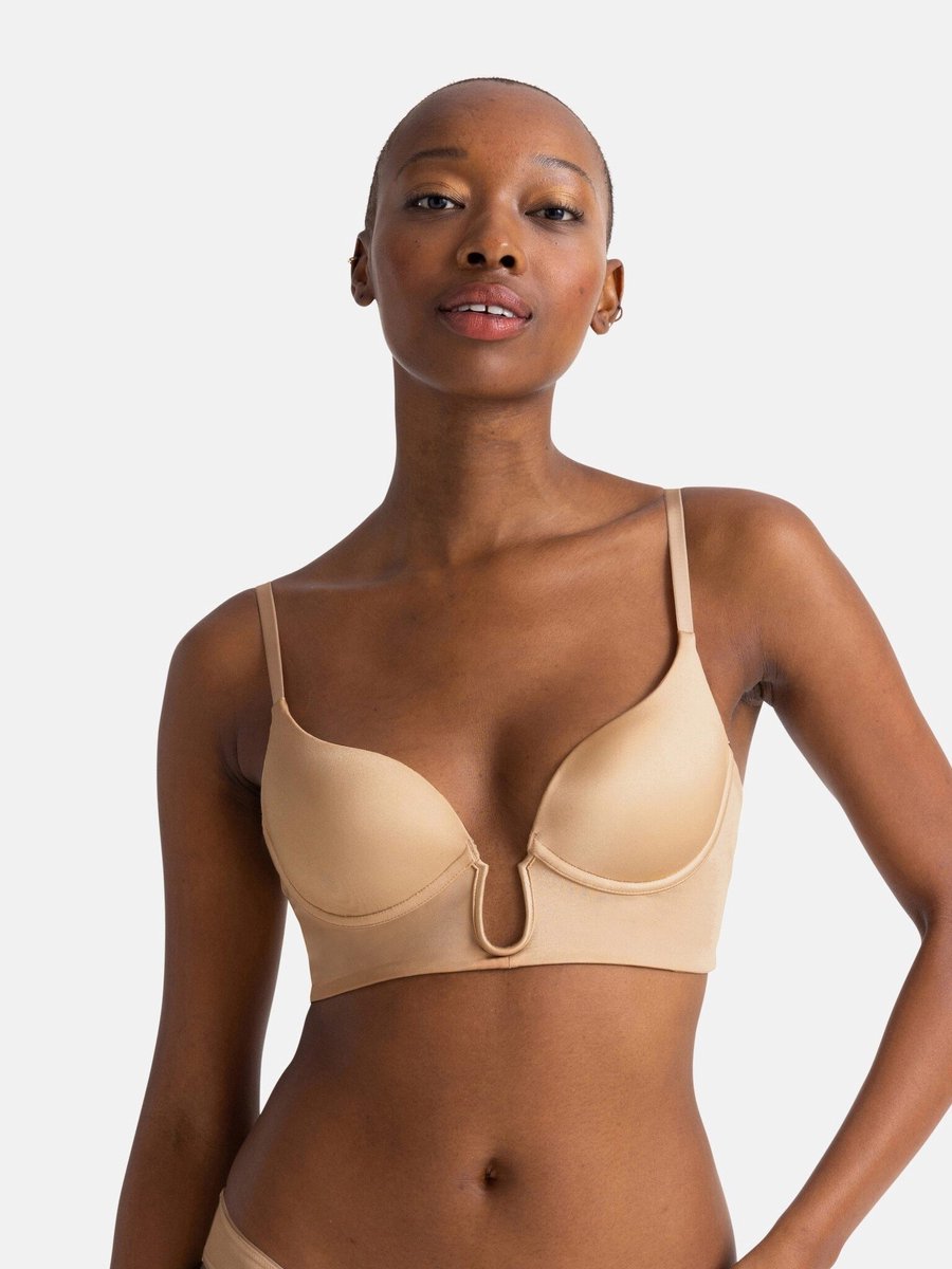 Dorina BH diepe decolleté - Plunge Bh - Sublime Sculpt - 85B - Beige.