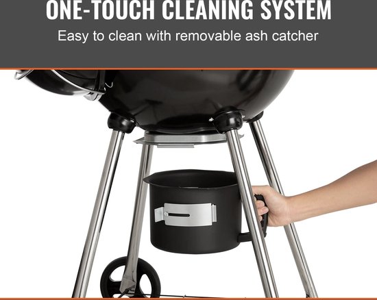 Vevor Barbecue - BBQ - Houtskool - Kogelbarbecue - Houtskoolgrill - Met Wielen - 106 CM Hoog - 56 CM Grill - Porselein Geëmailleerd van VEVOR — afbeelding 3