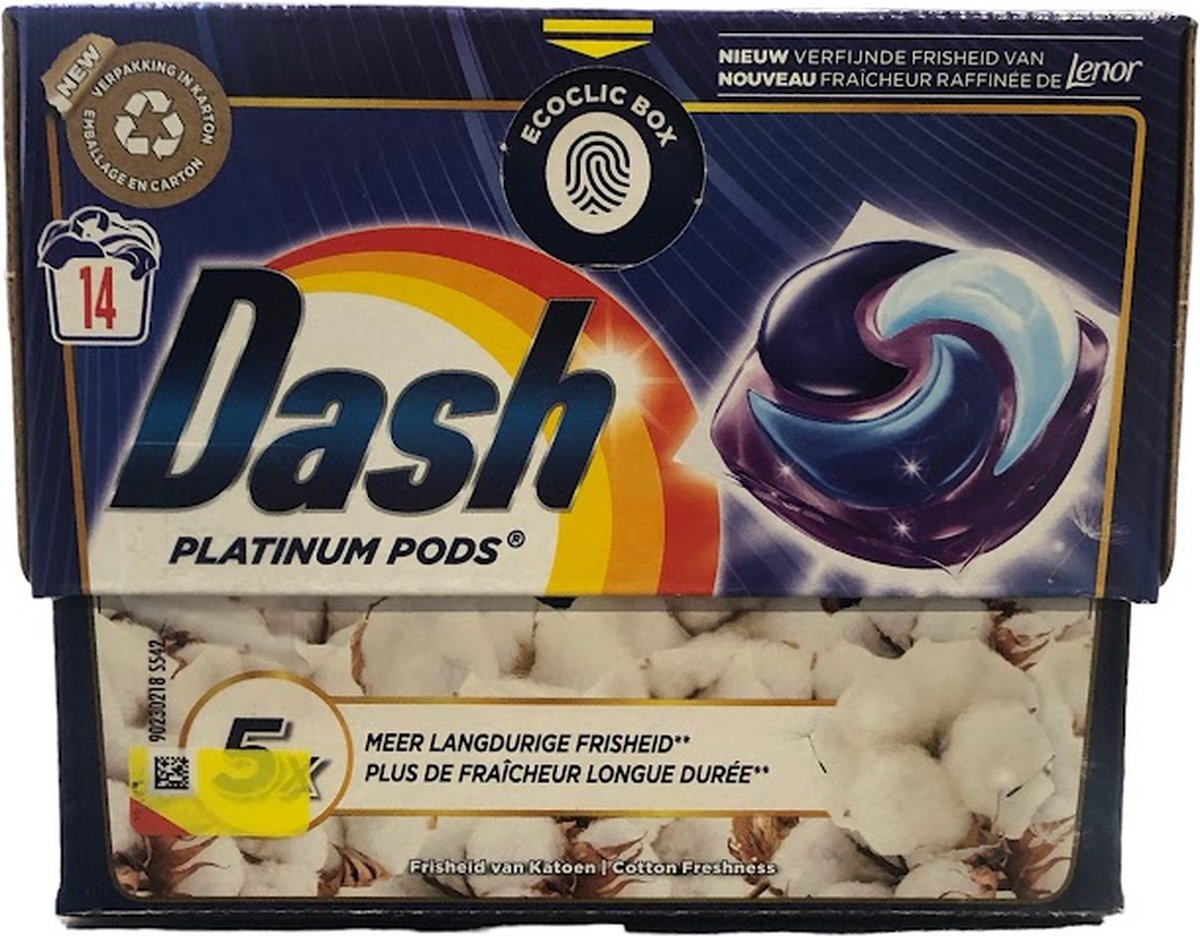 Goedkoopste Dash - Wasmiddel - Pods - Frisheid van katoen - 14wb/331,8g x 4