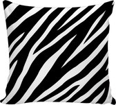 Sierkussen met hoesje 65x65 cm - Kussenhoes inclusief binnenkussen - Wit & Zwart zebra - Beide zijdig bedrukt
