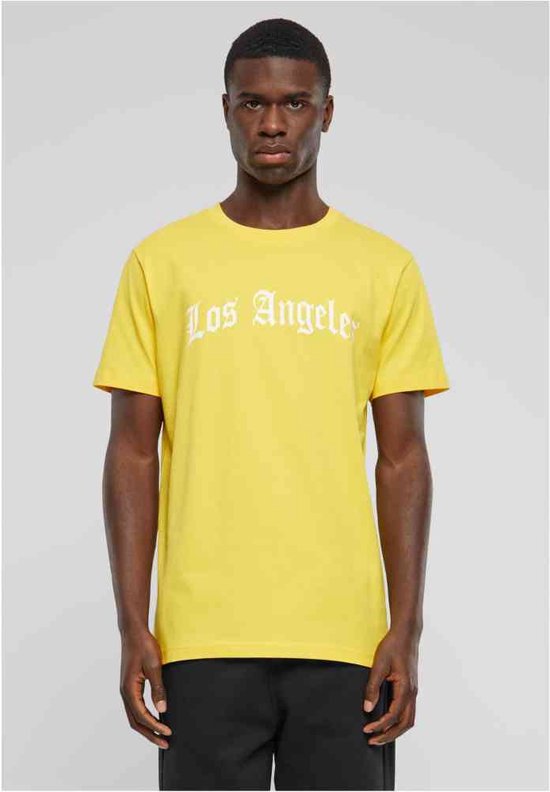 Mister Tee - Los Angeles Wording Heren T-shirt - XS - Geel