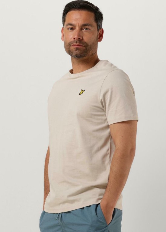 Lyle & Scott Plain T-shirt Polo's & T-shirts Heren - Polo shirt - Beige - Maat XL