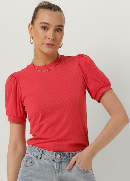 Minus Johanna Tee Tops & T-shirts Dames - Shirt - Koraal - Maat XXL