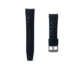 22mm Curved Tropical rubber strap Black Blancpain x Swatch - Gebogen Rubber horloge band